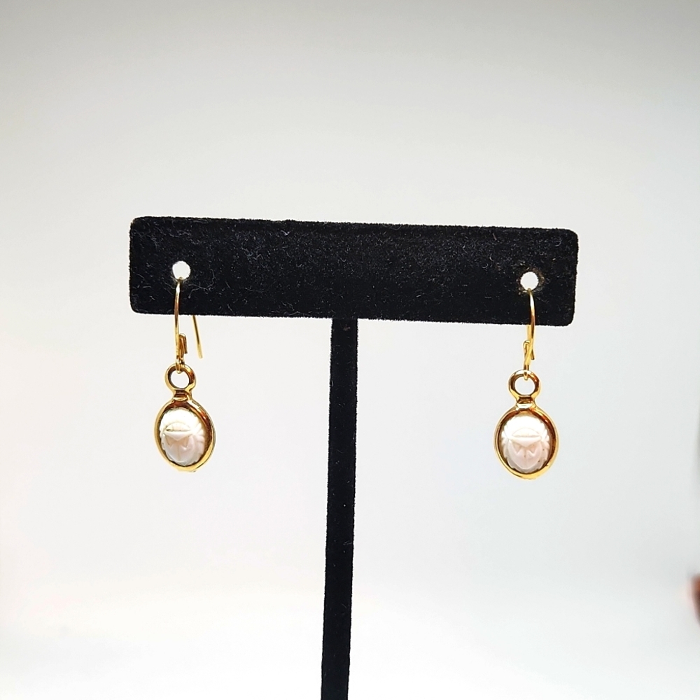 Women White Drop Earrings